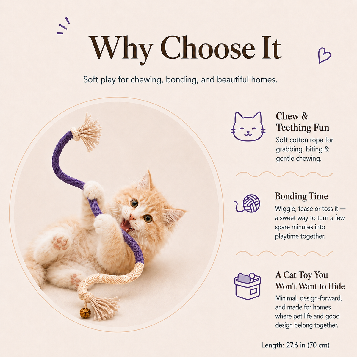 Catnip Cotton Rope Cat Toy – Chew, Play & Bond