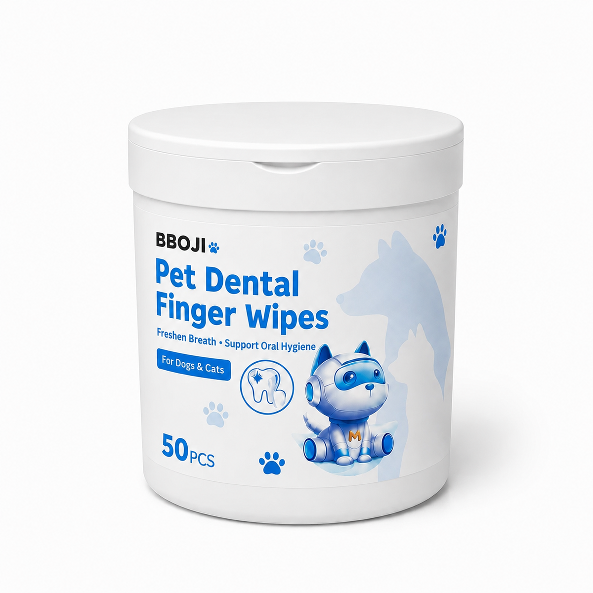 No Brush, No Battle.Dual-Sided Pet Dental Wipes for Dogs & Cats