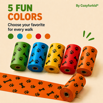 Cozyfurkid Compostable Pet Poop Bags – Leakproof & Tear-Resistant
