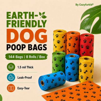 Cozyfurkid Compostable Pet Poop Bags – Leakproof & Tear-Resistant