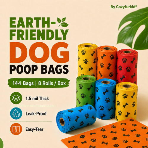 Cozyfurkid Compostable Pet Poop Bags – Leakproof & Tear-Resistant